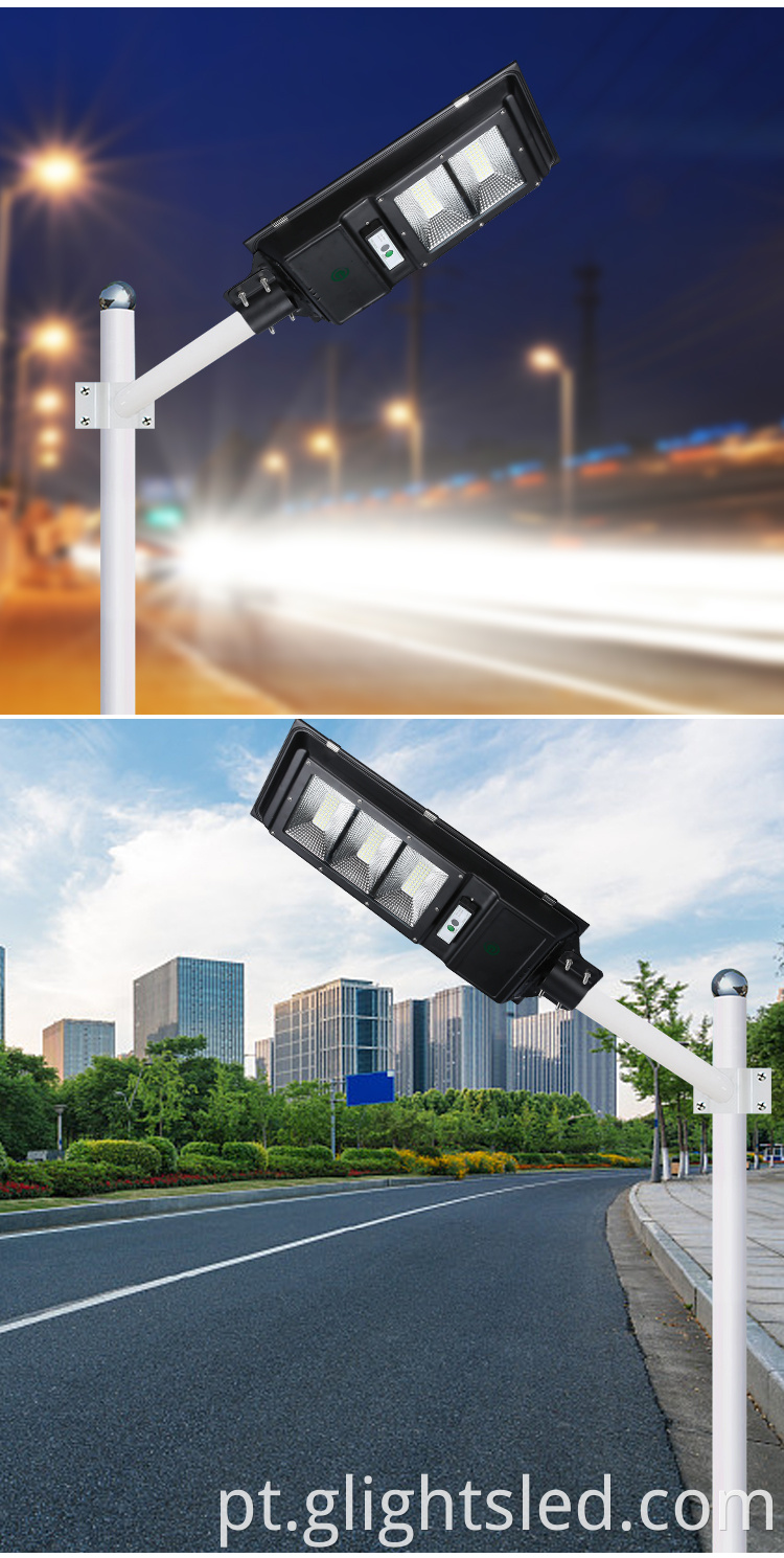 Novo design Warm White IP65 Outdoor 40 60 W Integrou tudo em um LED Solar Street Light